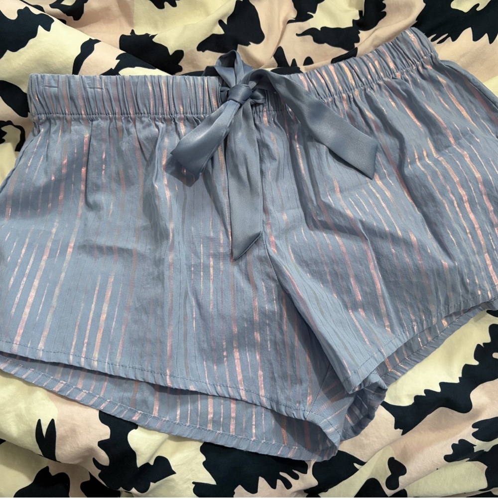 Victoria’s Secret blue and glitter pink stripes PJ short